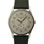 37MM Patek Philippe Calatrava Fake Watches UK With Black Leather Straps Of Top Quality
