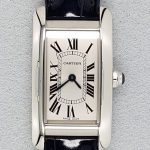 Small-Sized UK Cartier Tank Knockoff Watches With Military Blue Leather Straps Of Top Quality