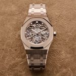 UK Cheap Fake Audemars Piguet Royal Oak Selfwinding Flying Tourbillon Openworked In Sand Gold, Ref. 26735SG